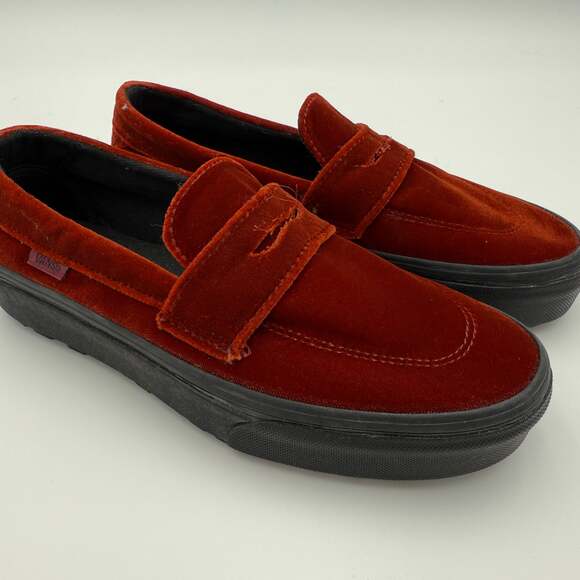 Vans Style 53 Velvet Port Red Penny Loafers - Picture 1 of 6